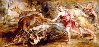 Diana e sua caça às ninfas - um modello, de Peter Paul Rubens