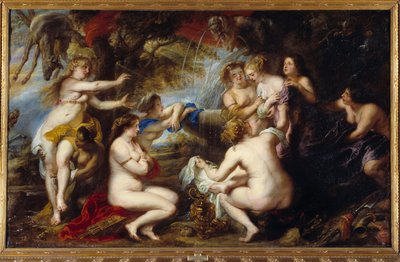 Diane e ninfa Callisto Diane surpreende a grávida Callisto Nymph de Zeus. A ninfa esconde a sua gravidez. Pintura de Pierre Paul (Pierre-Paul) Rubens (ou Peter Paul ou Petrus Paulus) (1577-1640) Sol do século XVII. 2,02x3,23 m Madrid, Museu do Prado. de Peter Paul Rubens