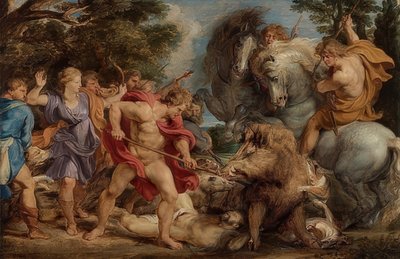 A caça ao javali da Caledônia. Por volta de 1611-12 de Peter Paul Rubens