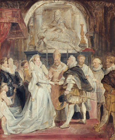 O casamento «in procuratione» (esboço do ciclo dos Médici) de Peter Paul Rubens