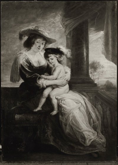Helene Fourment e o filho Frans (cópia de) de Peter Paul Rubens