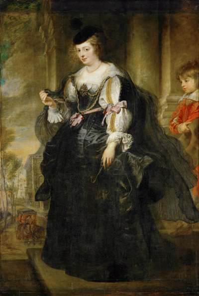 Helene Fourment com carruagem (pintura sobre madeira) de Peter Paul Rubens