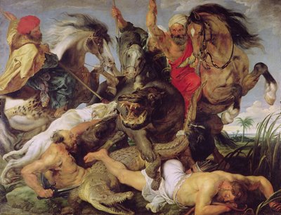 Hippopotamus and Crocodile Hunt, c.1615-16 (ver 170972 para detalhes) de Peter Paul Rubens
