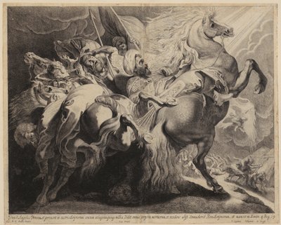 Sanherib, rei do Império Assírio, cai do cavalo de Peter Paul Rubens