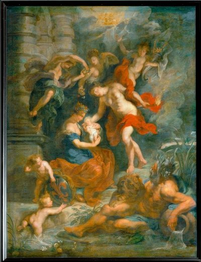 O nascimento da rainha Marie de Médici em Florença, 26 de abril de 1573 de Peter Paul Rubens