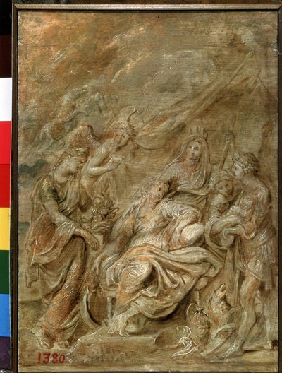 Nascimento do Delfim Luís XIII (1601-1643) (Nascimento do Delfim Luís XIII). Pintura de Peter Paul (Pierre-Paul) Rubens (ou Peter Paul ou Petrus Paulus) (1577-1640). Óleo sobre madeira, 33,6 x 24 cm de Peter Paul Rubens