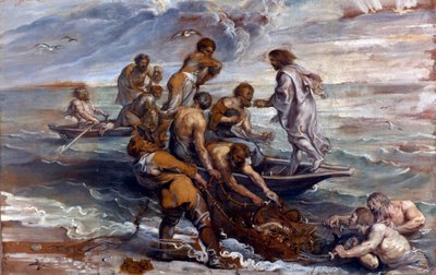 "La peche miraculeuse" (O milagroso calado de peixe) Peinture de Pieter Paul Rubens (1577-1640) 1618-1619 Dim 55x85 cm Galeria Nacional de Londres de Peter Paul Rubens