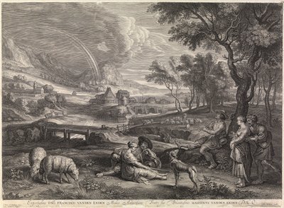 Paisagem com Arco-íris e um Pastor (gravura) de Peter Paul Rubens