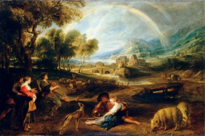 Paisagem com um arco-íris, início dos anos 1630. de Peter Paul Rubens