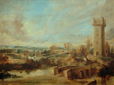 Paisagem com torre de Peter Paul Rubens