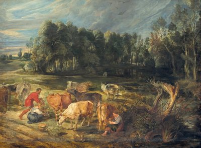 Paisagem com um rebanho de vacas de Peter Paul Rubens