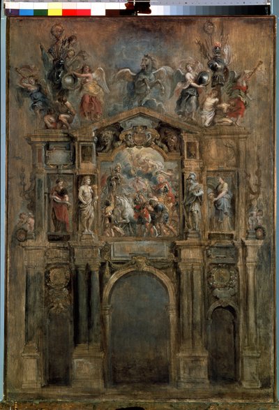O Arco de Ferdinand. Construído para a chegada aos Países Baixos do governador espanhol Cardeal Don Ferdinand da Áustria (ou Ferdinand de Habsburgos) de Peter Paul Rubens