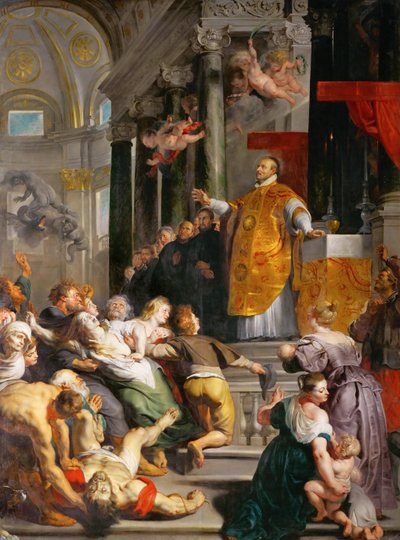 Les miracles de Saint Ignace de Loyola (1491-1553) - Os Milagres de Santo Inácio de Loyola - Pieter Paul Rubens (1577-1640). Óleo sobre tela, c. 1617-1618. Dimensão: 535x395 cm. Museu de História de Arte, Vienne de Peter Paul Rubens