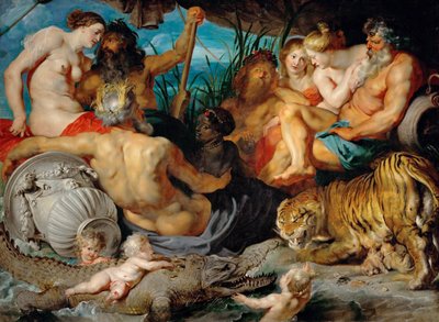 Os Quatro Rios do Paraíso (Os Quatro Continentes) - Pieter Paul Rubens (1577-1640). Óleo sobre tela, c. 1615. Tamanho : 208x283 cm. Museu de História de Arte, Viena de Peter Paul Rubens