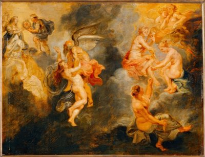 Os três parques girando o destino de Marie Medicis de Peter Paul Rubens