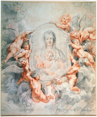 Madonna Adorada pelos Anjos Madonna della Vallicella, 1608. de Peter Paul Rubens