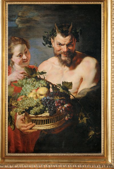 Ménade e sátiro com um cesto de fruta (pintura sobre tela) de Peter Paul Rubens