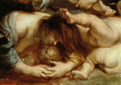Massacre dos Inocentes, detalhe de uma mãe e filho (óleo sobre painel) de Peter Paul Rubens