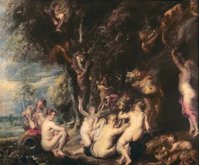 Ninfas e sátiros, c.1635 (óleo sobre tela) de Peter Paul Rubens