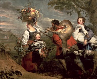 Camponeses indo ao mercado de Peter Paul Rubens