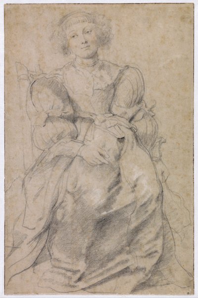 "Portrait of Helene Fourment (1614-1673)" (Retrato de Helene Fourment), c.1630-1631 (sanguíneo) de Peter Paul Rubens
