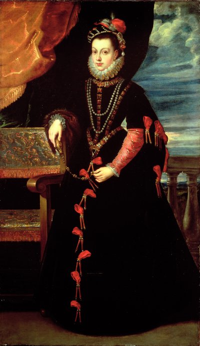 Retrato de Isabelle de Valois, rainha da Espanha, esposa de Filipe II da Espanha de Peter Paul Rubens