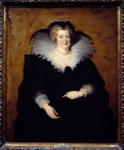 Retrato de Maria De Medici (Marie de Medicis) (1573-1642), Rainha de França, esposa de Henrique IV. Pintura de Pierre Paul (Pierre-Paul) Rubens (ou Peter Paul ou Petrus Paulus) (1577-1640). 1622 Sol. 1,3x1,08 m Madrid, Musee du Prado de Peter Paul Rubens