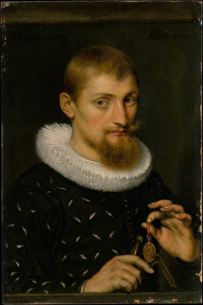 Retrato de um homem, possivelmente um arquiteto ou geógrafo de Peter Paul Rubens