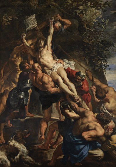 Levantamento da Cruz, painel central, c.1610-11 (óleo sobre painel) de Peter Paul Rubens