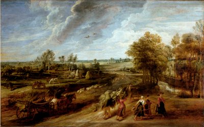 Regresso dos camponeses após o dia de trabalho nos campos (óleo sobre tela de Peter Paul Rubens