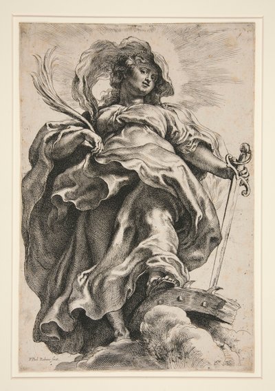 Santa Catarina nas nuvens de Peter Paul Rubens