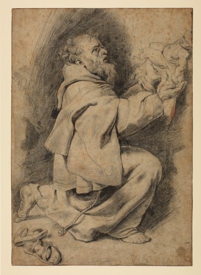 São Francisco ajoelhado, recebendo o Cristo Infantil, c.1617 de Peter Paul Rubens
