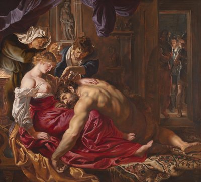 Samson e Delilah, c.1609 (óleo no painel) de Peter Paul Rubens