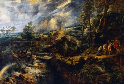 Paisagem tempestuosa, c.1625 (óleo sobre painel) de Peter Paul Rubens