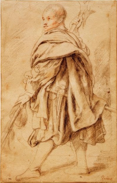 Estudo de um halberdier de Peter Paul Rubens