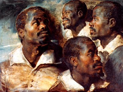 Estudos da cabeça de um negro, século XVII de Peter Paul Rubens