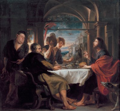 Ceia em Emaús, c.1638 (óleo sobre tela) de Peter Paul Rubens