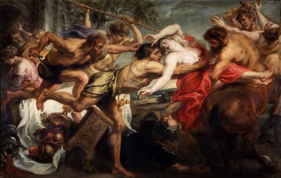 O rapto de hipodamia, ou lapiths e centauros, 1636-1638 de Peter Paul Rubens