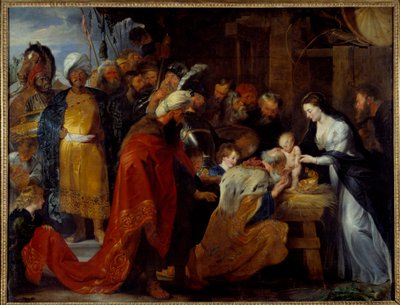 A Adoração da Pintura dos Magos por Pierre Paul (Pierre-Paul) Rubens (ou Peter Paul ou Petrus Paulus) (1577-1640) 1617 Sol. 2,51x3,28 m Lyon, Musee des Beaux Arts de Peter Paul Rubens