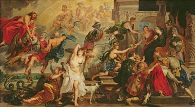 A Apoteose de Henrique IV e a Proclamação da Regência de Maria de Médicis, 1622-25 de Peter Paul Rubens