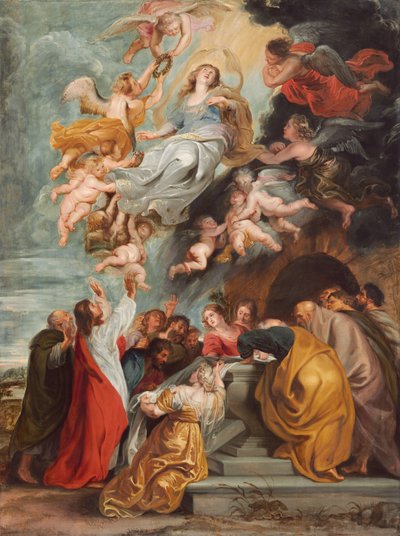 A Assunção da Virgem, c. meados da década de 1620 (óleo sobre painel) de Peter Paul Rubens