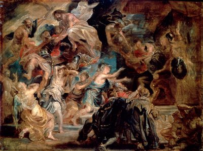 A morte de Henrique IV e a proclamação da regência, 1622. de Peter Paul Rubens