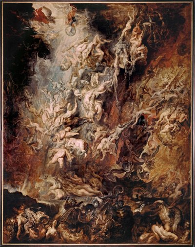A Queda dos Malditos (pintura sobre madeira de carvalho) de Peter Paul Rubens