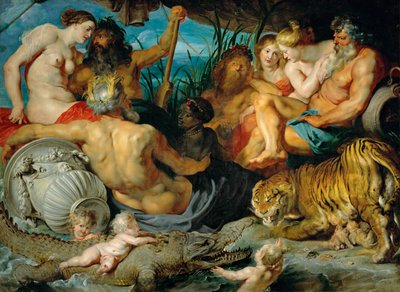 Os Quatro Continentes, c.1615 (óleo sobre tela) de Peter Paul Rubens