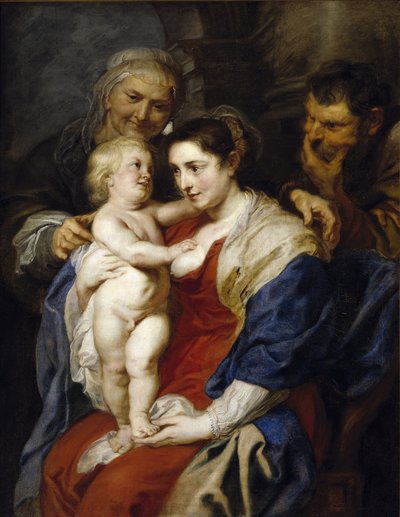 A Sagrada Família com Santa Ana - Rubens, Pieter Paul (1577-1640) - 1626-1630 - Óleo sobre tela - 116x91 - Museo del Prado, Madrid de Peter Paul Rubens
