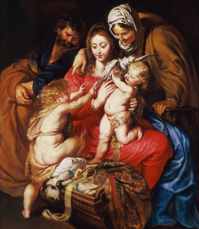 A Sagrada Família com Santa Isabel, São João e uma Pomba, c.1609 de Peter Paul Rubens