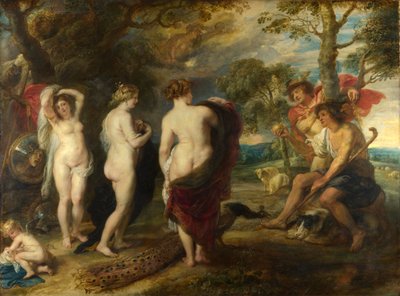 O Julgamento de Paris, c.1632-35 (óleo no painel) de Peter Paul Rubens