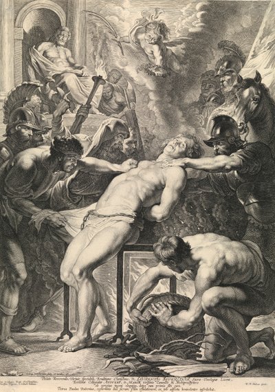 O Martírio de Saint Laurentius (gravura) de Peter Paul Rubens