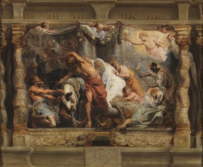 O Triunfo da Eucaristia sobre a Idolatria, c.1625 (óleo sobre madeira) de Peter Paul Rubens