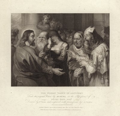 A mulher apanhada em adultério de Peter Paul Rubens